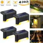 Pack de 4 pièces Lampes solaires d’extérieur étanches pour terrasse