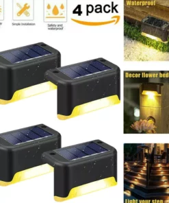 Pack de 4 pièces Lampes solaires d’extérieur étanches pour terrasse