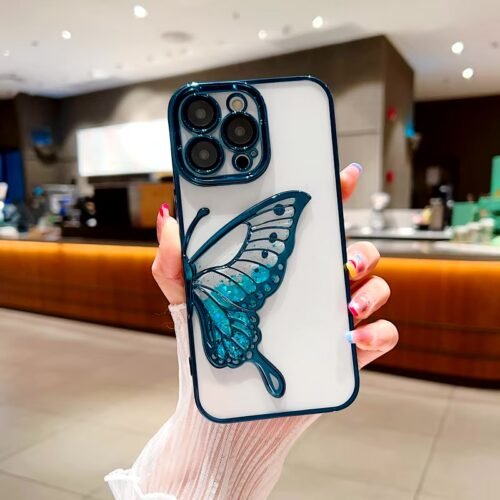 Coque papillon transparente à paillettes pour iphone photo review
