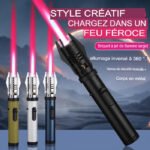 Briquet coupe-vent en métal à flamme bleue de grande taille